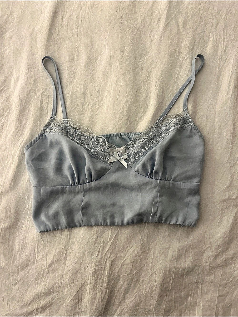 Princess Polly Madaleine Top Blue Lace Bralette - Blue